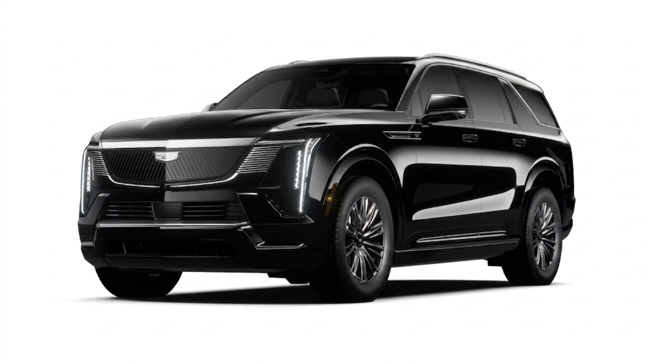 Black SUV with private jet